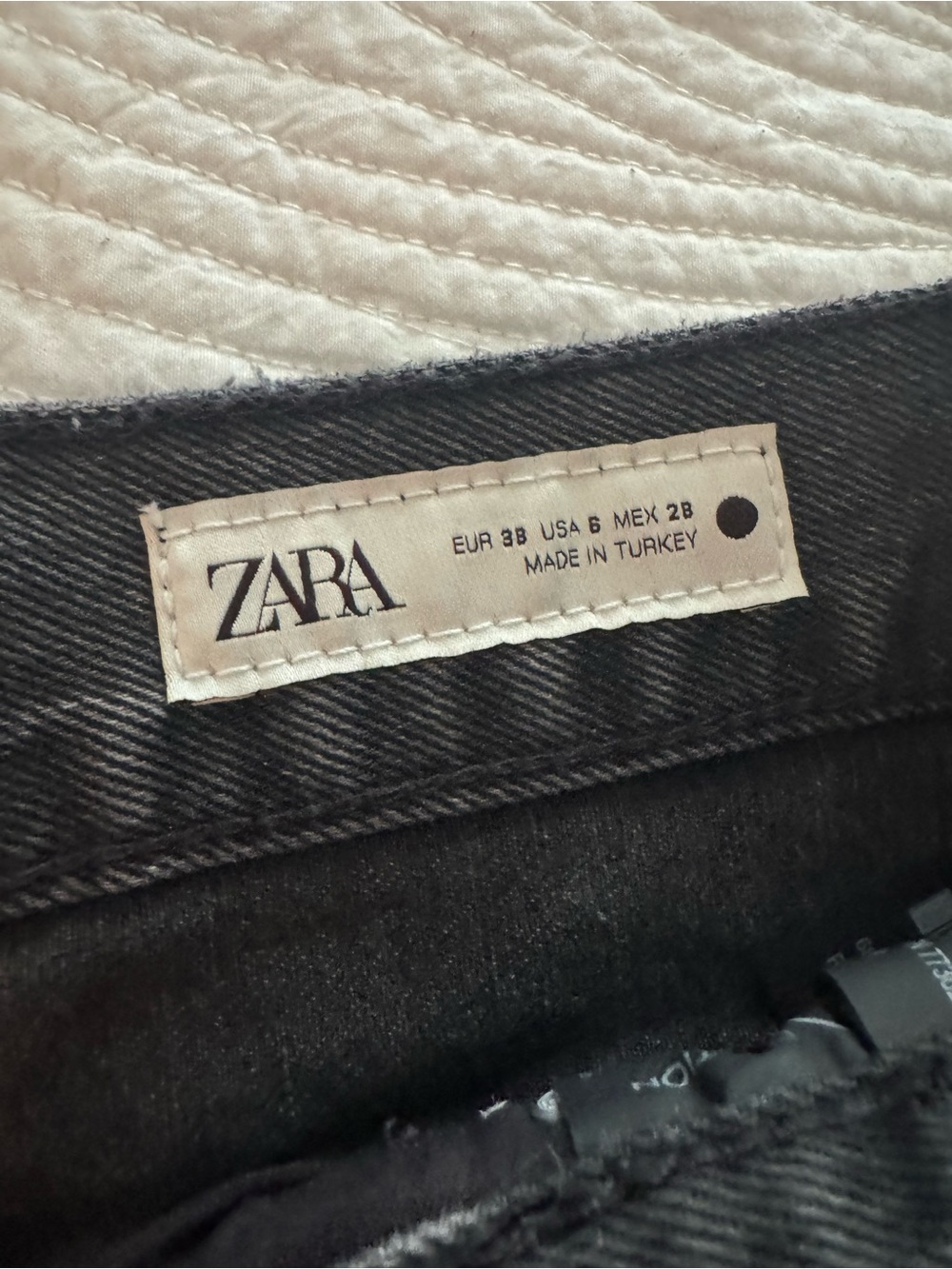 Zara Black Wide-Leg Jeans with White Rhinestones - Picture 3 of 3